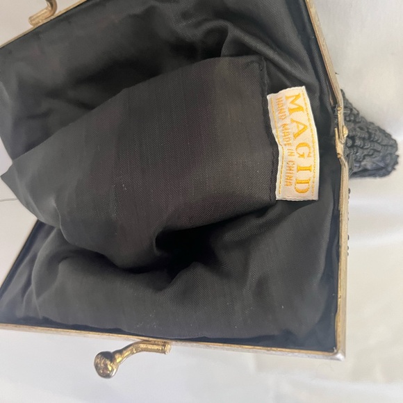 Vintage 1950’s beaded evening bag by Magid black hand beaded - Picture 4 of 5
